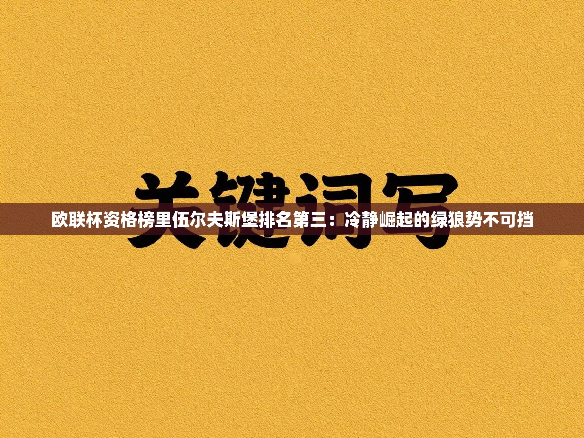 欧联杯资格榜里伍尔夫斯堡排名第三：冷静崛起的绿狼势不可挡  第2张